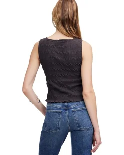 Women Madewell Smocked Boatneck Tank