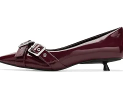 Free People So 90s Kitten Heels Cabernet Vegan Leather Hot