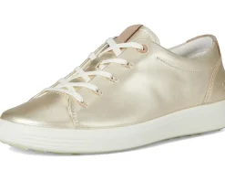 ECCO Soft 7 Floral Sneaker Pure White Gold Floral Trim Clearance
