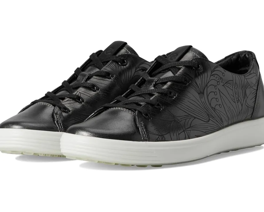 ECCO Soft 7 Floral Sneaker Silver Metallic Floral