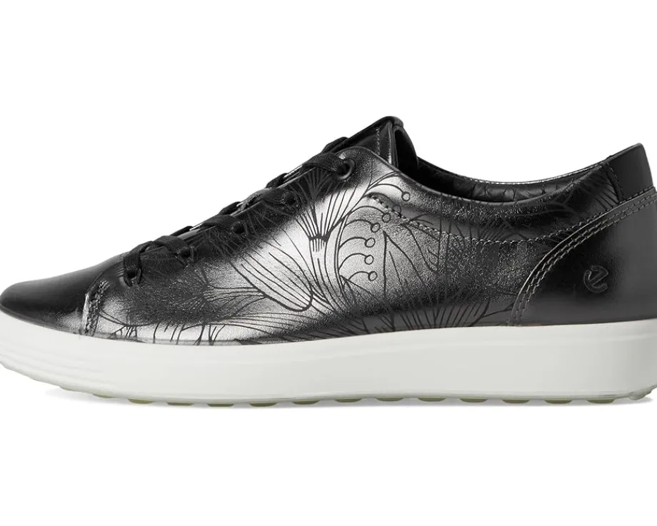 ECCO Soft 7 Floral Sneaker Silver Metallic Floral