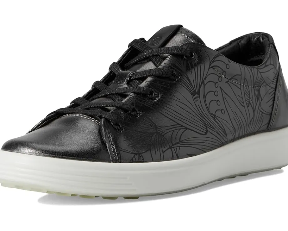 ECCO Soft 7 Floral Sneaker Silver Metallic Floral