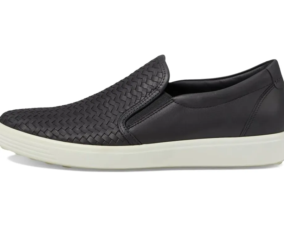 ECCO Soft 7 Woven Slip-On II Black Cow Leather Sale