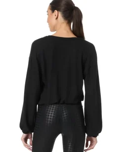 Beyond Yoga Soft Spoken Cropped Pullover Black Hot