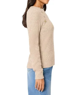 NIC+ZOE Soft Thermal Button Top Walnut Sale