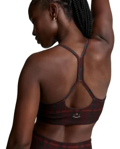 Beyond Yoga Softmark Slim Racerback Bra Dark Cherry Preppy Plaid New