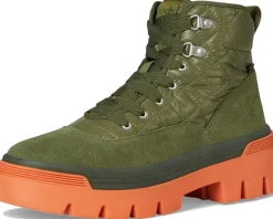 Keds Soho Boots Green/Coral Quilted Nylon Clearance