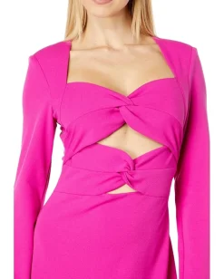 Women ONE33 Social Solid Double Knot Mini Dress