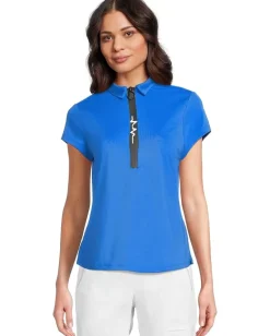 Jamie Sadock Solid Short Sleeve Top Electric Blue Sale