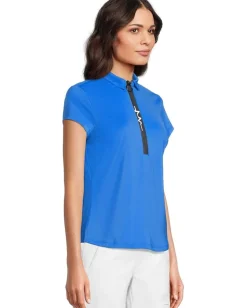 Jamie Sadock Solid Short Sleeve Top Electric Blue Sale
