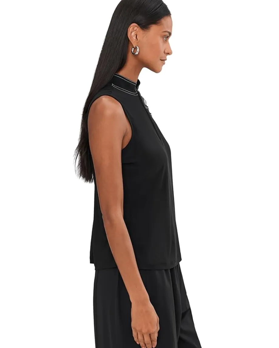 Women Jamie Sadock Solid Sleeveless Polo In Cloud Fabric