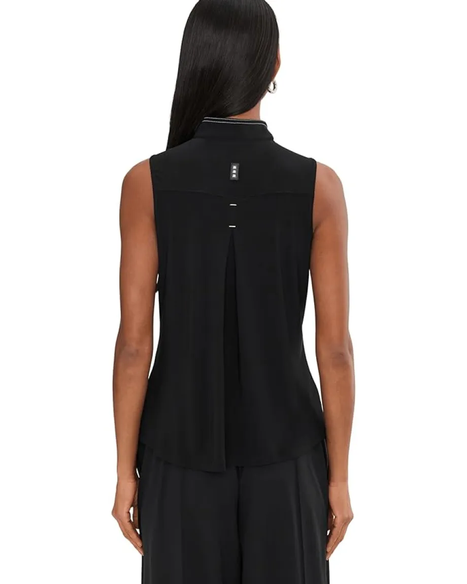 Women Jamie Sadock Solid Sleeveless Polo In Cloud Fabric