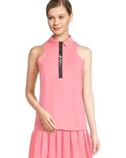 Jamie Sadock Solid Sleeveless Top Flamingo Pink New