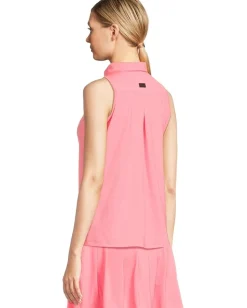 Jamie Sadock Solid Sleeveless Top Flamingo Pink New
