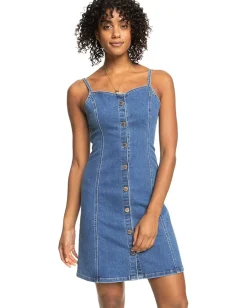 Roxy Some Dance Denim Dress Medium Blue
