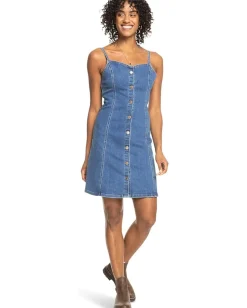 Roxy Some Dance Denim Dress Medium Blue