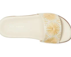 Jack Rogers Somerset Slide - Nappa/Raffia Ivory/Natural Sale