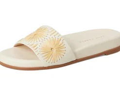 Jack Rogers Somerset Slide - Nappa/Raffia Ivory/Natural Sale
