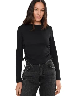 AllSaints Sonny Long Sleeve Tee Black New