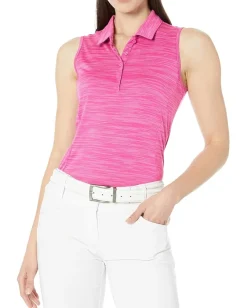 adidas Golf Space Dye Sleeveless Polo Lucid Fuchsia Sale