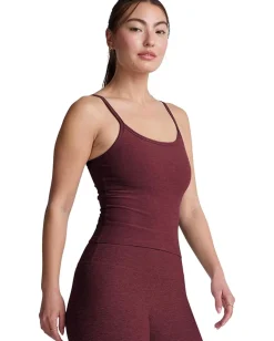 Beyond Yoga Spacedye Forever Waist Length Tank Midnight Burgundy Heather Outlet