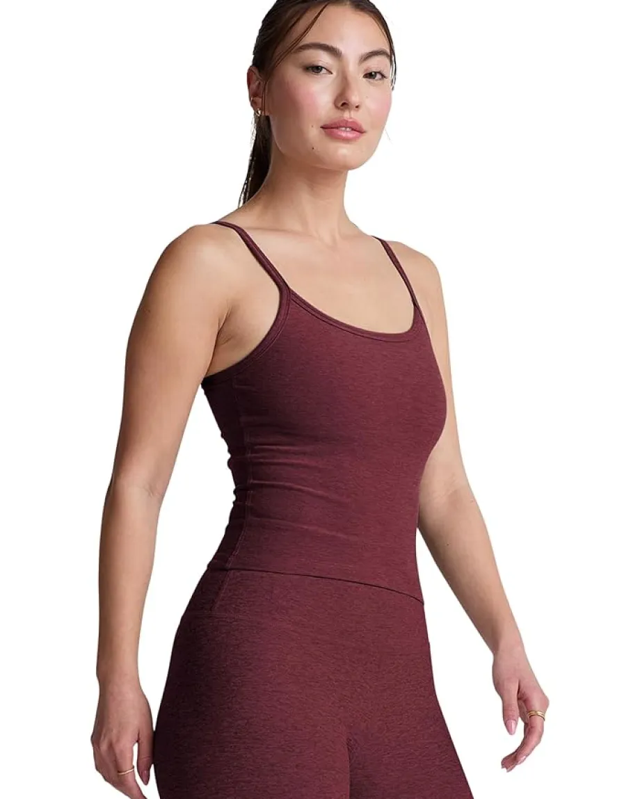 Beyond Yoga Spacedye Forever Waist Length Tank Midnight Burgundy Heather Outlet