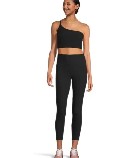 Beyond Yoga Spacedye One Shoulder Long Line Light Support Bra Darkest Night