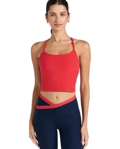 Beyond Yoga Spacedye Slim Racerback Cropped Tank Candy Apple Red Heather Best