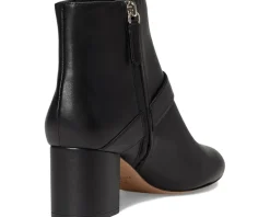 Kate Spade New York Spade Flower Smooth Leather Heeled Ankle Bootie Black Discount