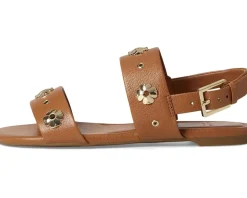 Kate Spade New York Spade Flower Stud Pebbled Leather Flat Sandals Saddle Online