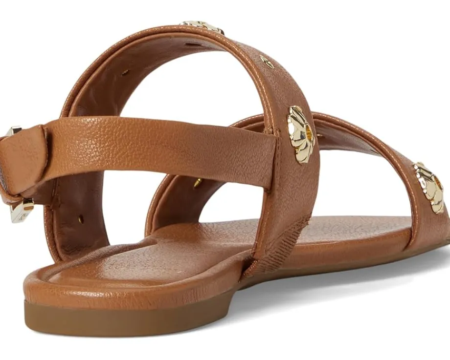 Kate Spade New York Spade Flower Stud Pebbled Leather Flat Sandals Saddle Online