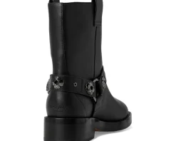 Women Kate Spade New York Spade Flower Stud Smooth Leather Moto Boots
