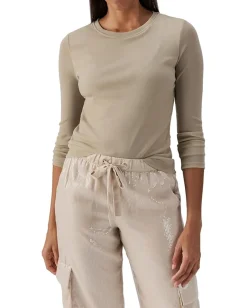 Sanctuary Sparkle Mesh Perfect Tee Frosted Almond Best