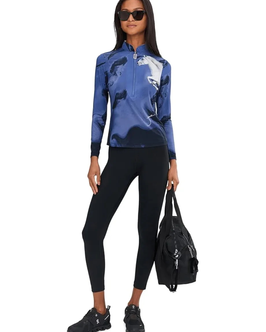 Women Jamie Sadock Spirit Print Long Sleeve Sunsense 1/4 Zip Top