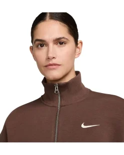 Nike Sportswear Phoenix Fleece 1/4-Zip Cropped Sweatshirt Fauna Brown/Sail Hot