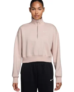 Women Nike Sportswear Phoenix Fleece 1/4-Zip Cropped Sweatshirt