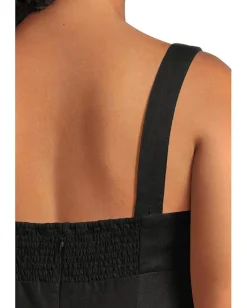 Madewell Square Neck Black Jumpsuit - Linen Jet Black Best