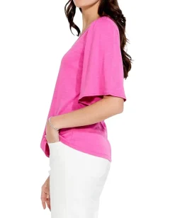 Women NIC+ZOE Square Neck Flutter Sleeve Tee