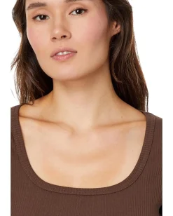 Women Madewell Square-Neck Long-Sleeve Crop Tee in Sleekhold