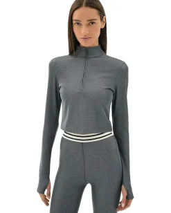 Splits59 Stevie Active Rib 1/2 Zip Heather Grey Discount