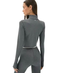 Splits59 Stevie Active Rib 1/2 Zip Heather Grey Discount
