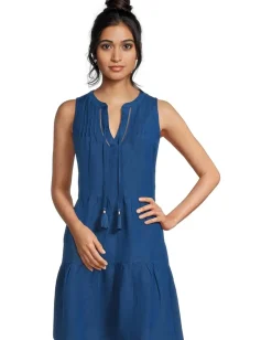 Tommy Bahama St.Lucia Sleeveless Tier Dress Indigo Tide Discount