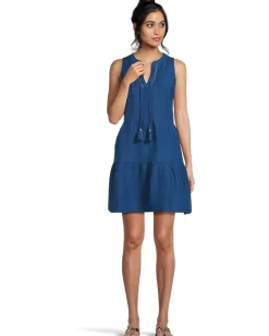 Tommy Bahama St.Lucia Sleeveless Tier Dress Indigo Tide Discount