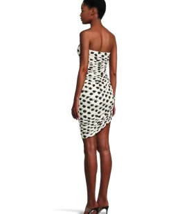 Norma Kamali Strapless Diana Mini Dress Paint Dots Best