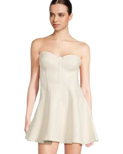 Norma Kamali Strapless Grace Mini Dress Cream Sale