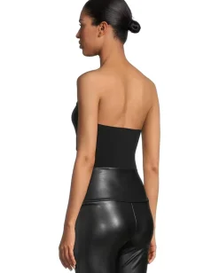 Norma Kamali Strapless Shirred Front Mio Black Hot