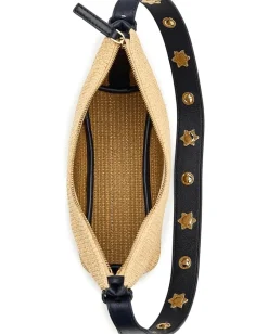 Madewell Straw Leather Sun Stud Shoulder Natural Multi New