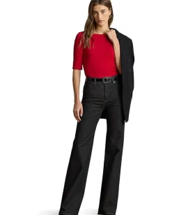 Women Lauren Ralph Lauren Stretch Cotton Boatneck Tee