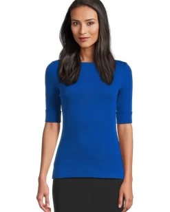 Women Lauren Ralph Lauren Stretch Cotton Boatneck Tee