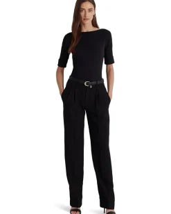 Women Lauren Ralph Lauren Stretch Cotton Boatneck Top